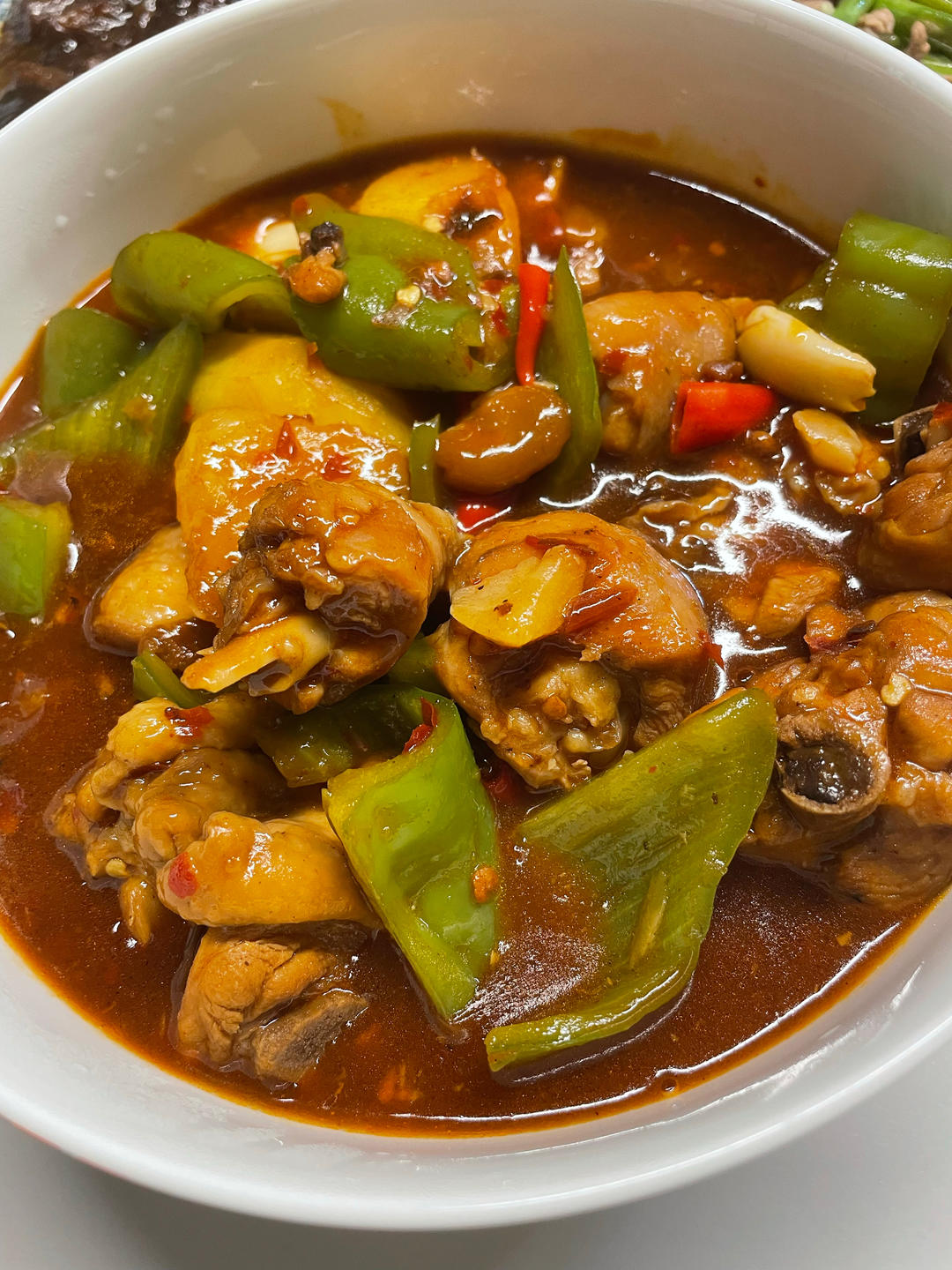 家常大盘鸡加手擀宽面