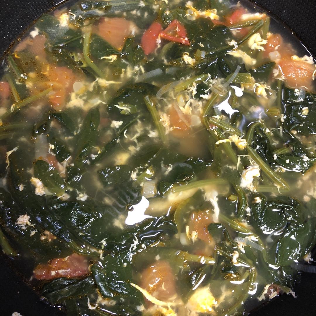 番茄鸡蛋菠菜汤