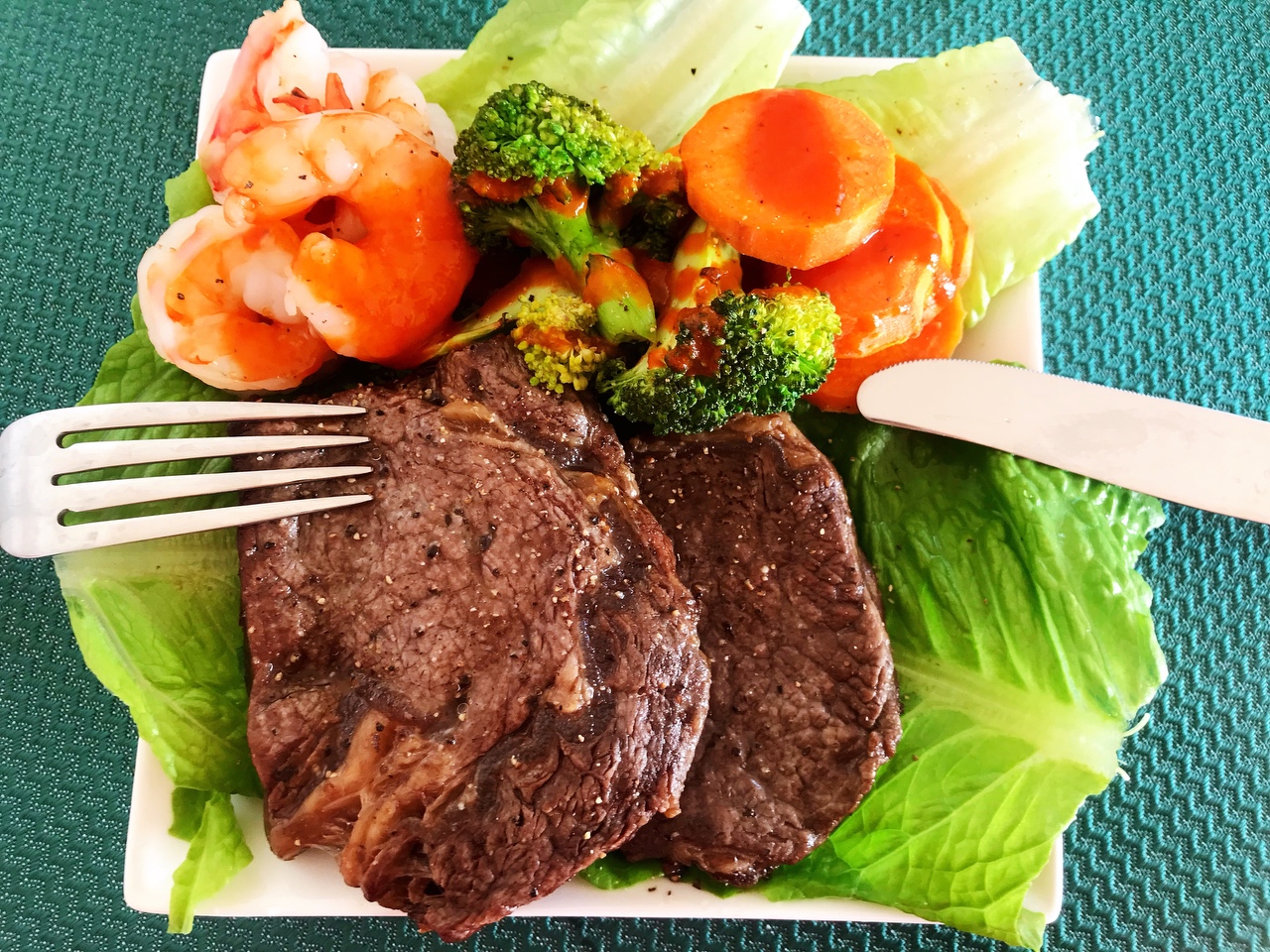 空气炸锅版牛排+蔬菜，健康减脂的做法