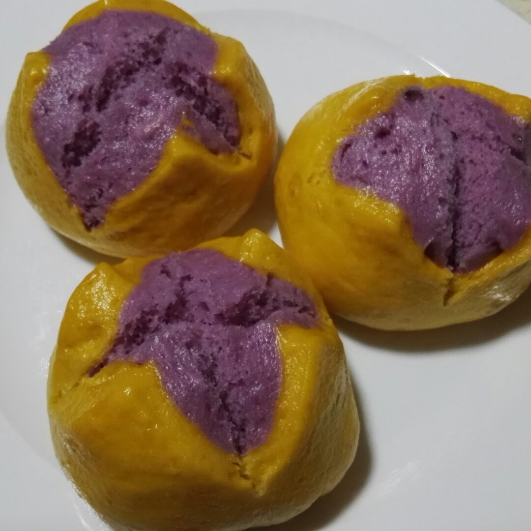 紫薯南瓜双色馒头图片