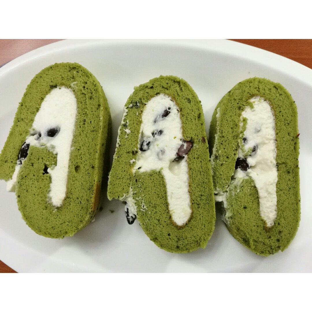 抹茶红豆蛋糕卷