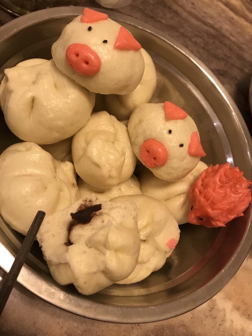可爱的小猪豆沙包