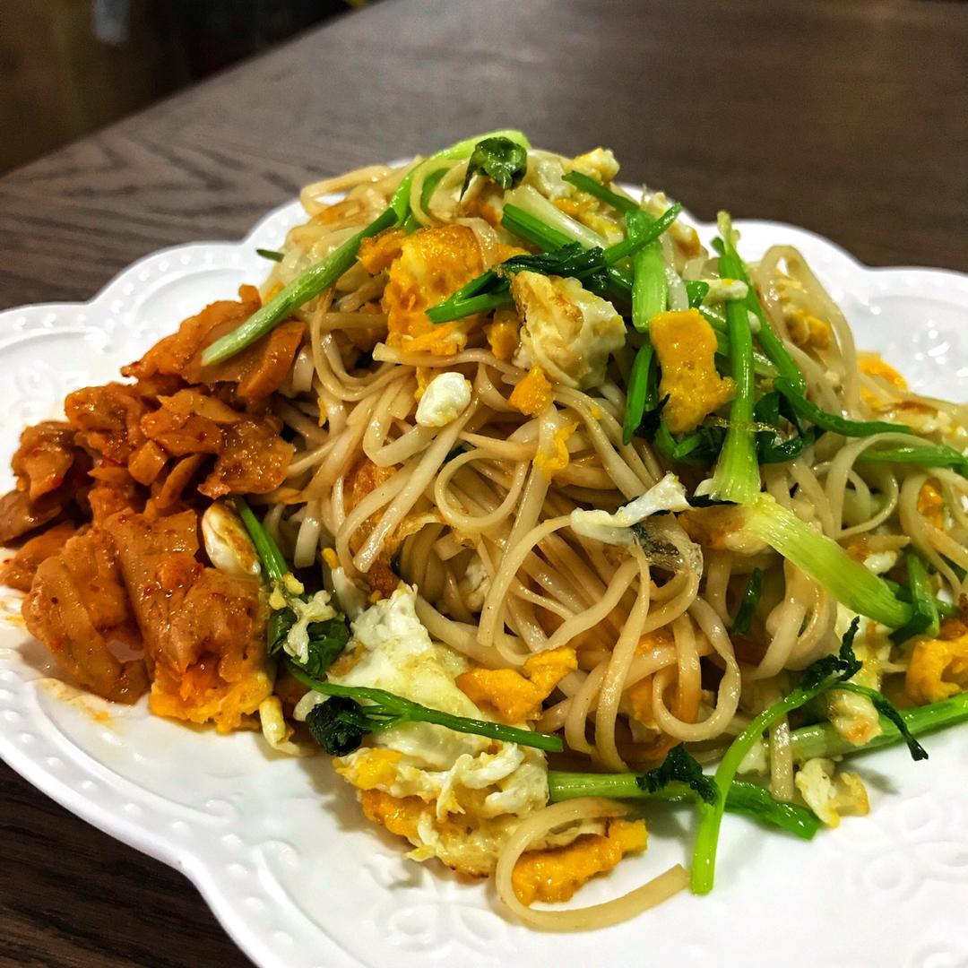 鸡蛋素炒面Fried Noodles Vegetarian