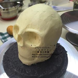 万圣节骷髅造型蛋糕制作过程的做法 步骤4
