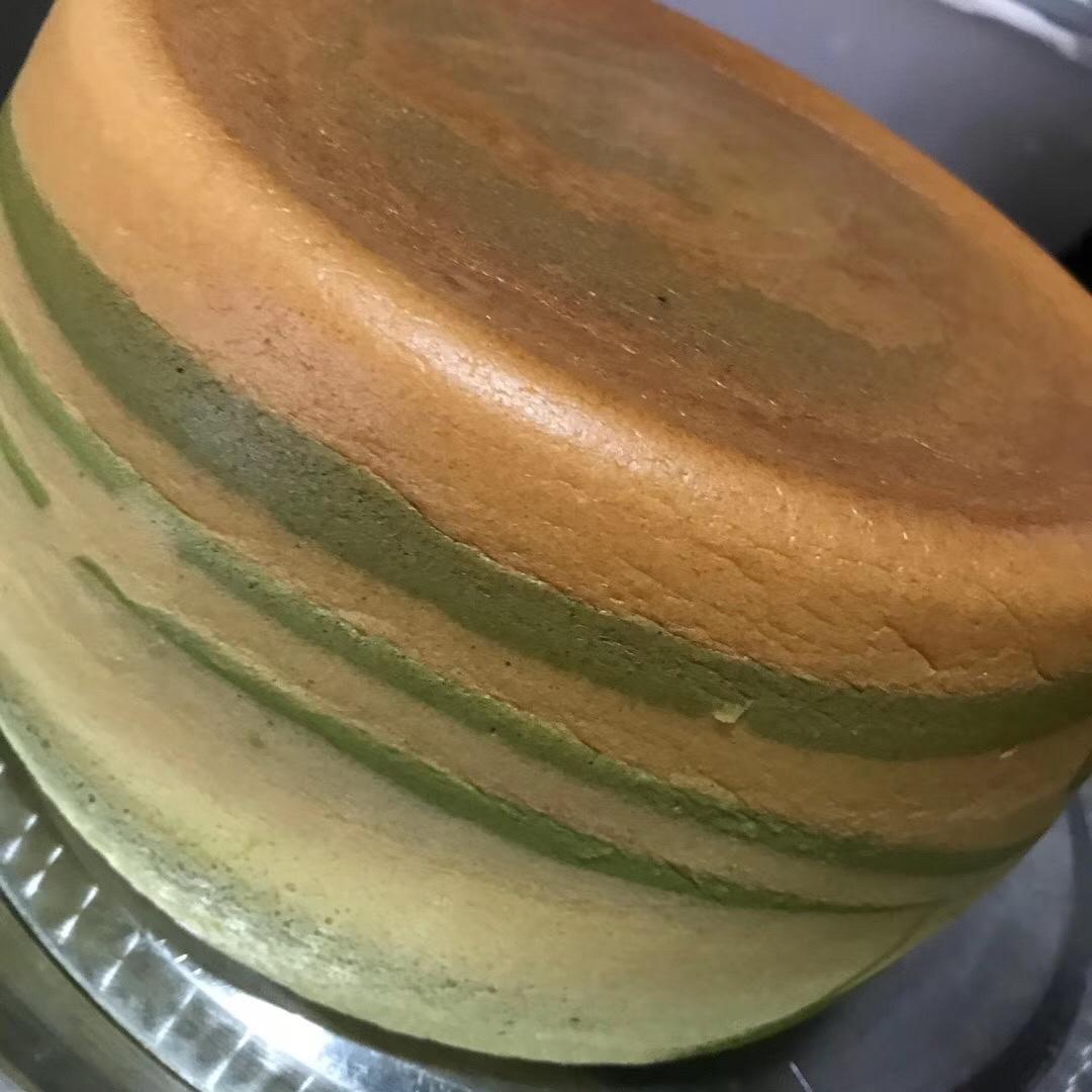 电饭锅版抹茶酸奶双色斑马纹戚风蛋糕