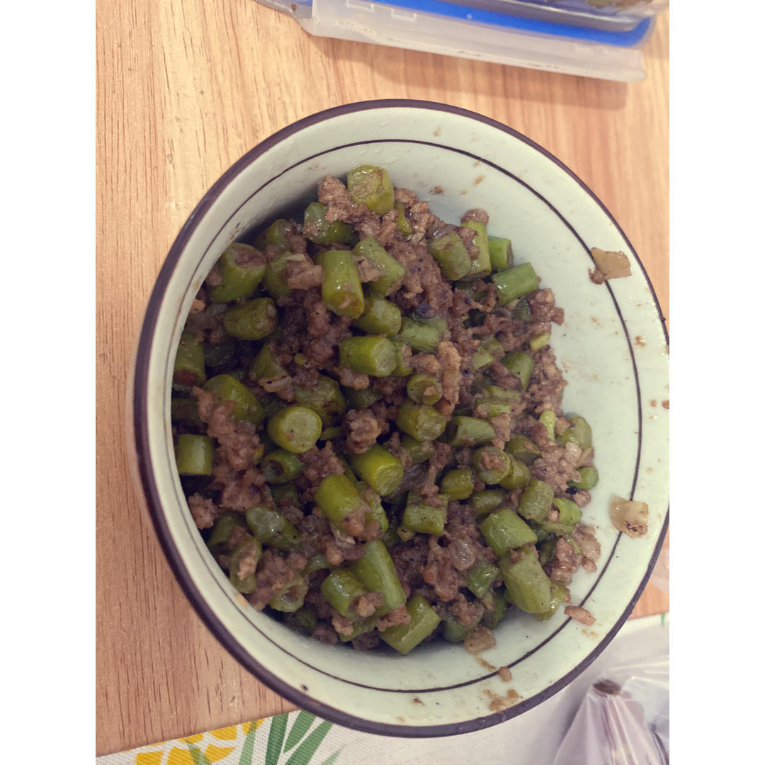 肉沫豆角下饭菜