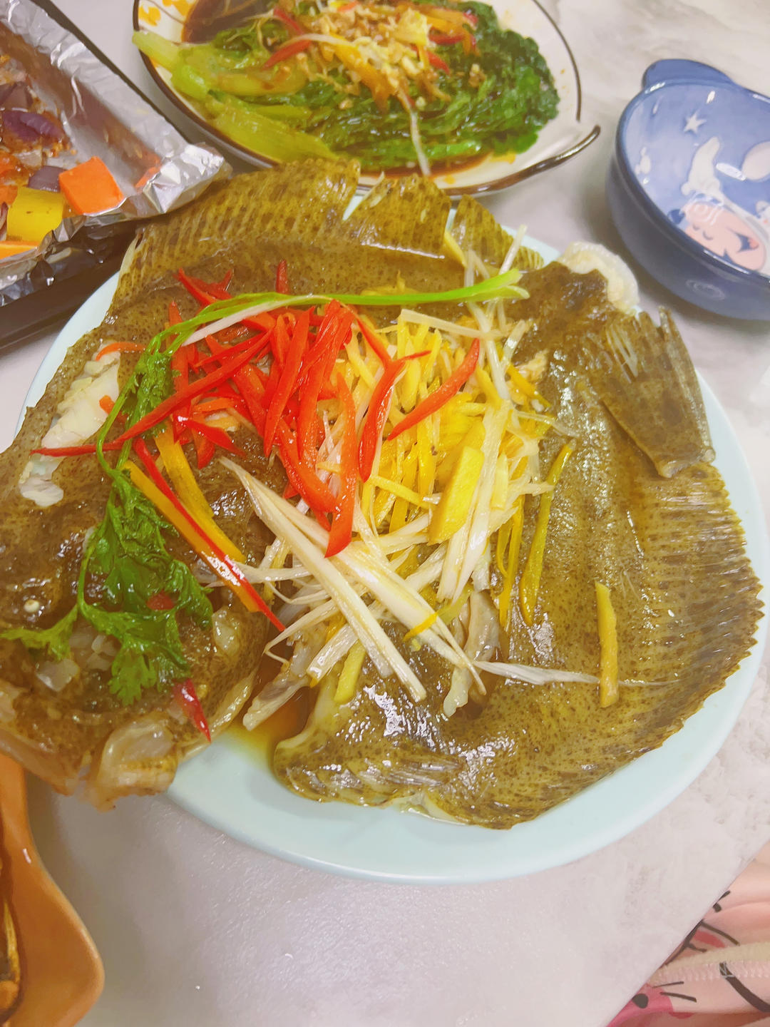 清蒸多宝鱼（黄鱼、鲈鱼、桂鱼……）