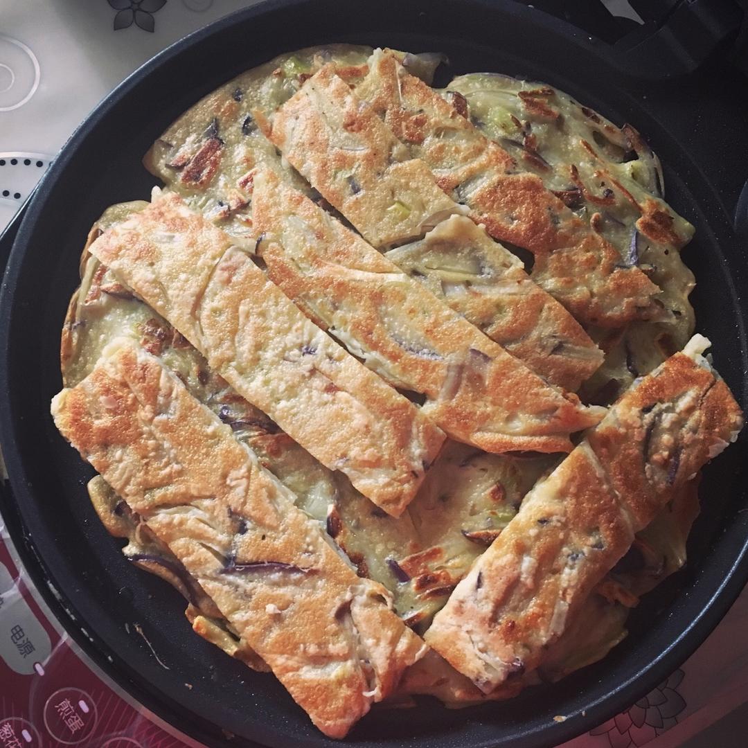 青椒茄丝孜然煎饼