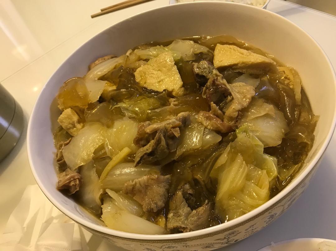 最佳拍档的---脂渣炖白菜豆腐