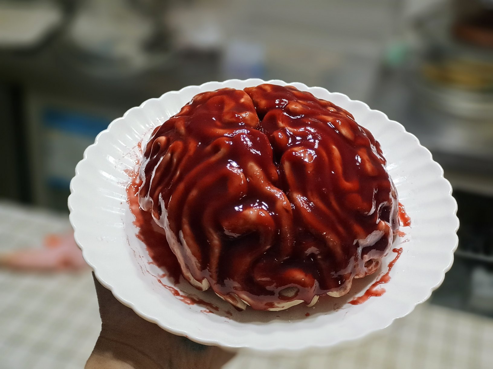万圣节·带血大脑蛋糕