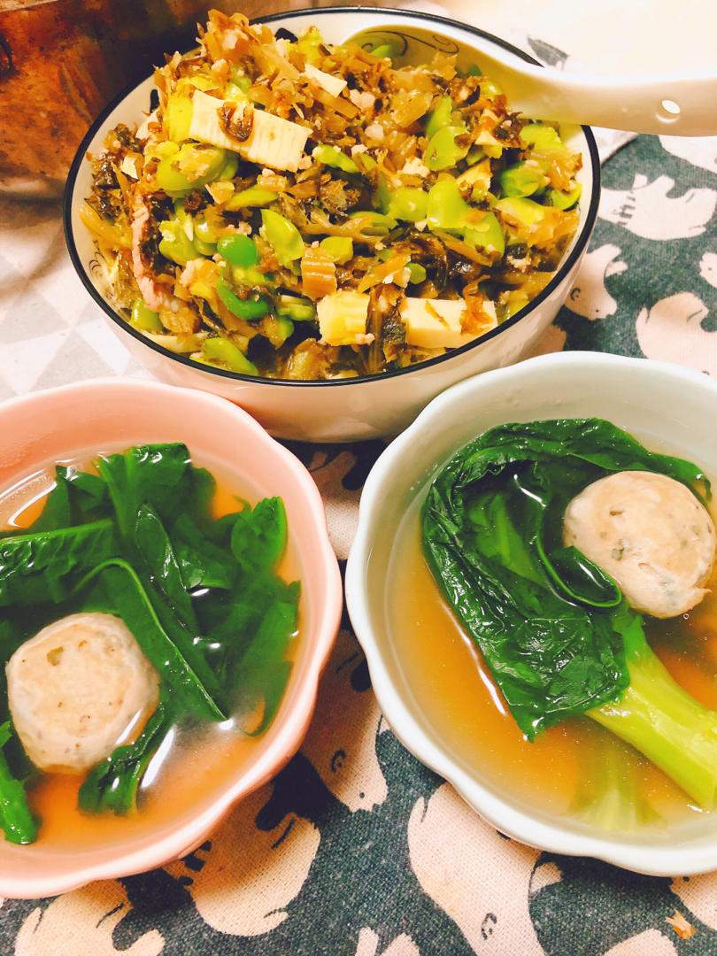 春令菜-雪菜（雪里蕻）烧蚕豆
