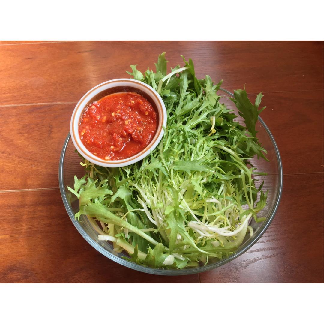 锅包柚_做过不过一碗人间烟火爽口蘸酱菜苦苣 自己家辣酱7015