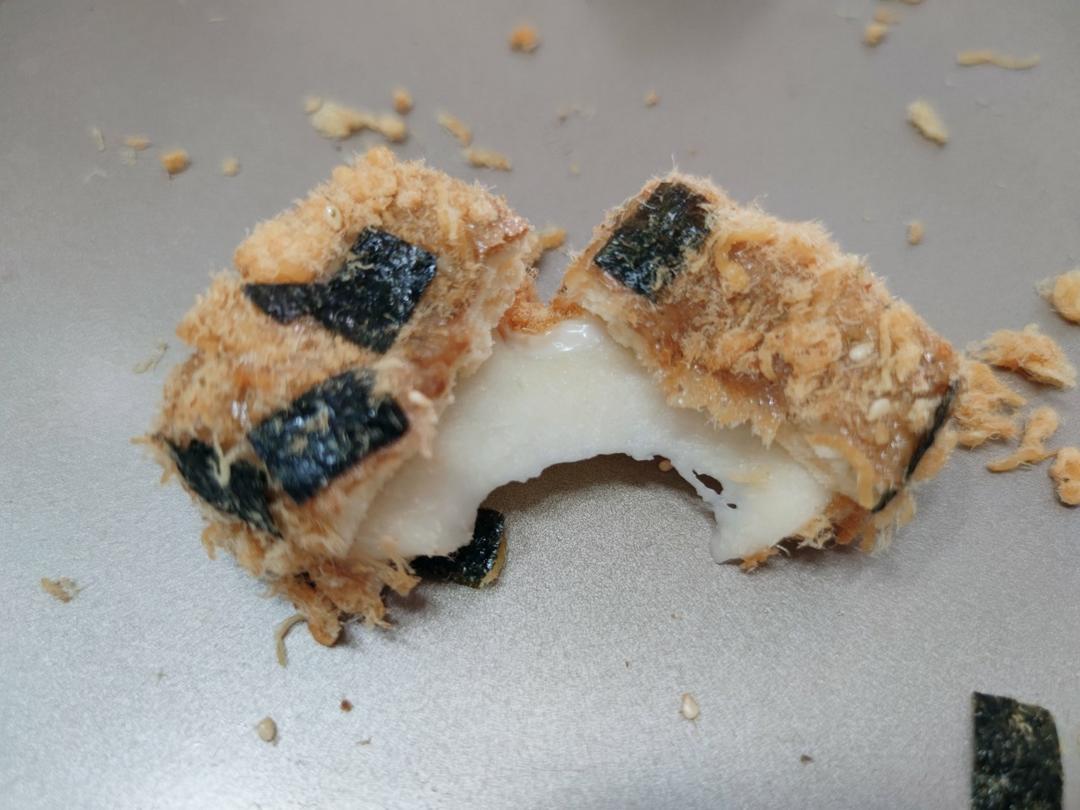 网红海苔肉松拉丝小贝（麻薯不用打蛋器放四天依然可以拉丝哦）