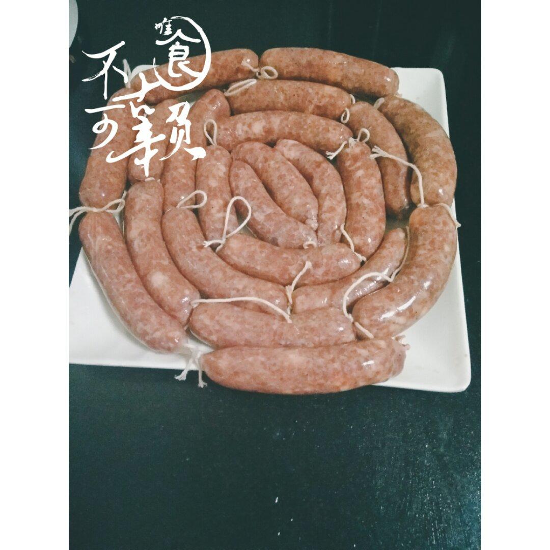 自制黑椒风味脆皮肠--多图详解手工灌肠