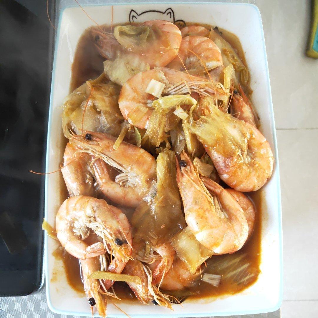 大虾炒白菜