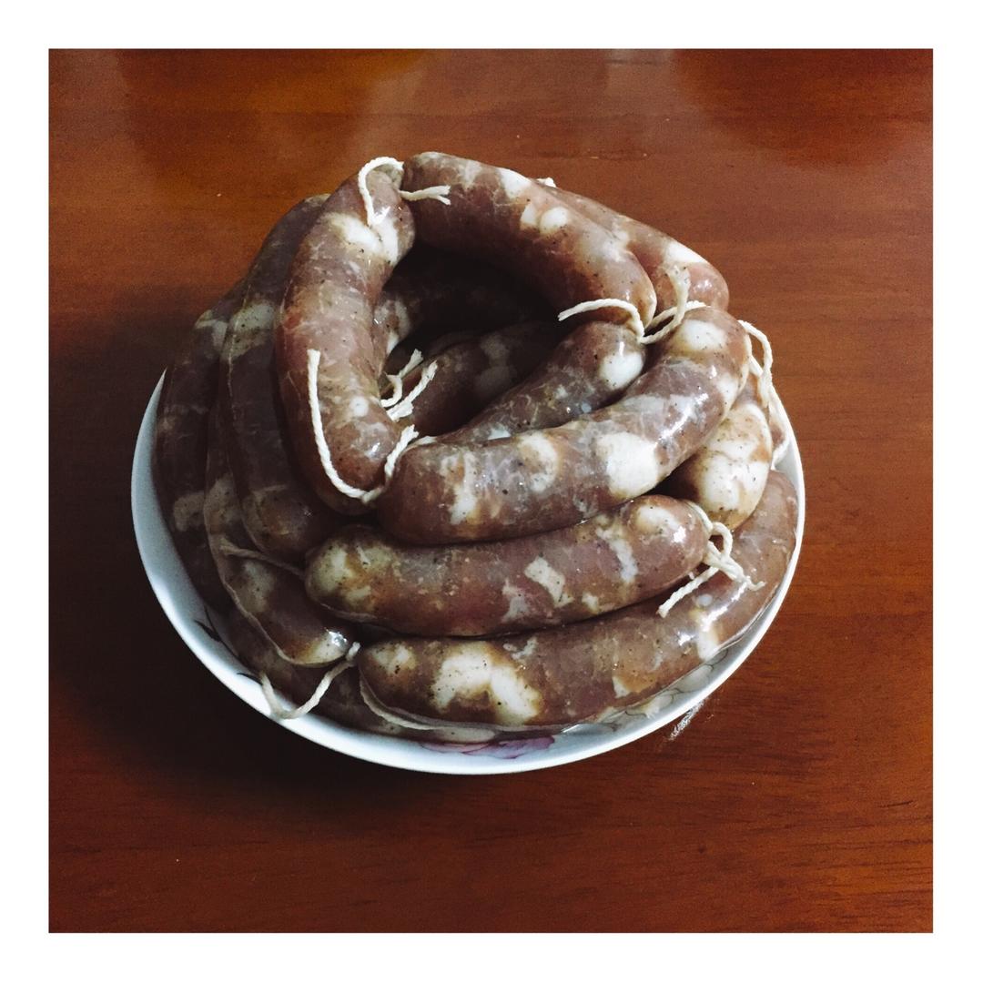 自制广式腊肠（附最快手刮肠衣）