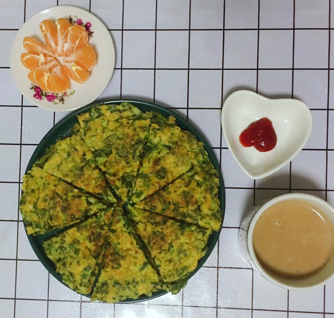 荠菜海蛎子鸡蛋饼