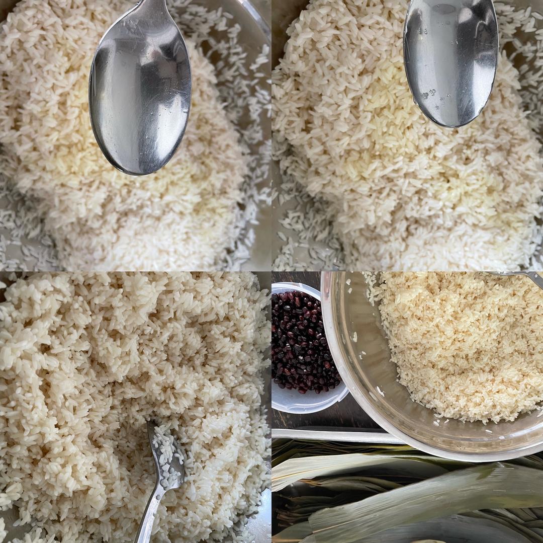高颜值、营养丰富和超级好吃的蜜红豆碱粽（附详细步骤和蜜红豆食谱）的做法 步骤3
