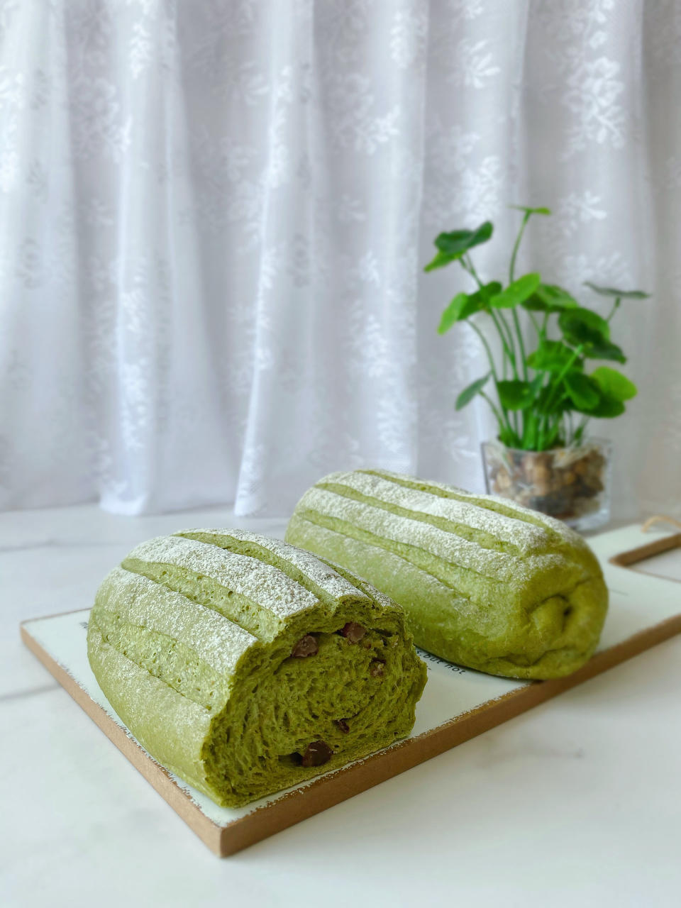 抹茶蜜豆全麦面包