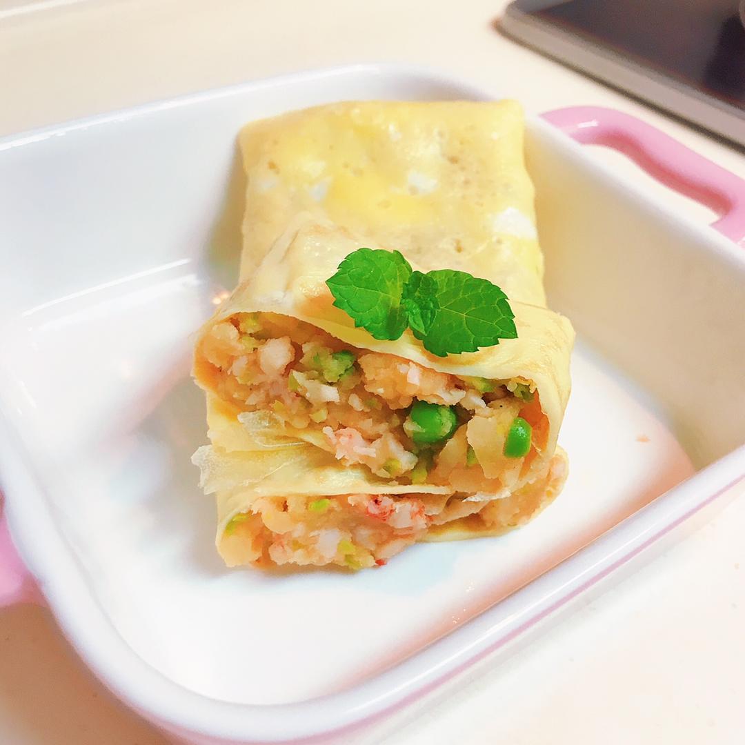 蛋皮鲜虾卷