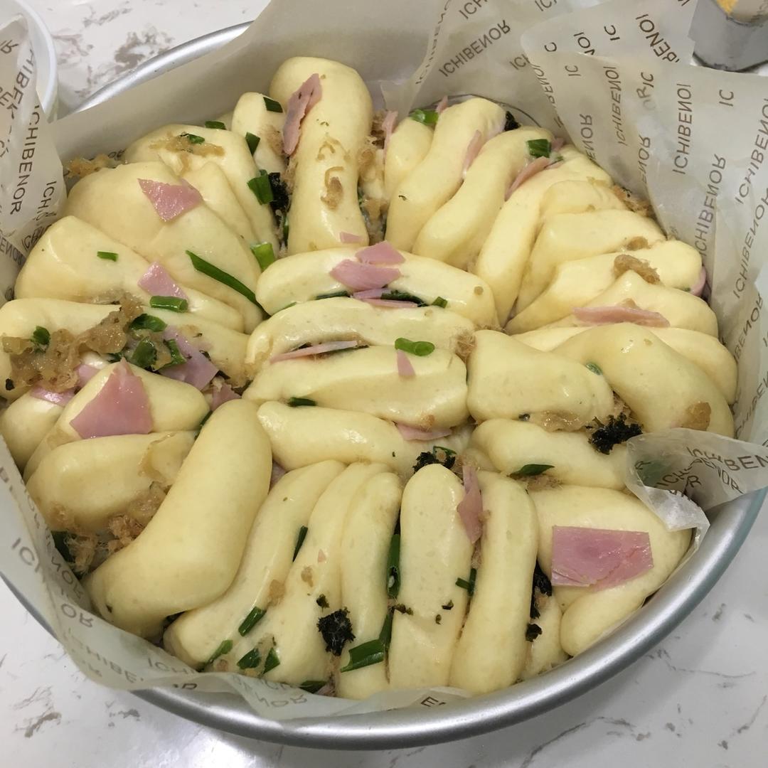 香葱火腿肉松手撕面包