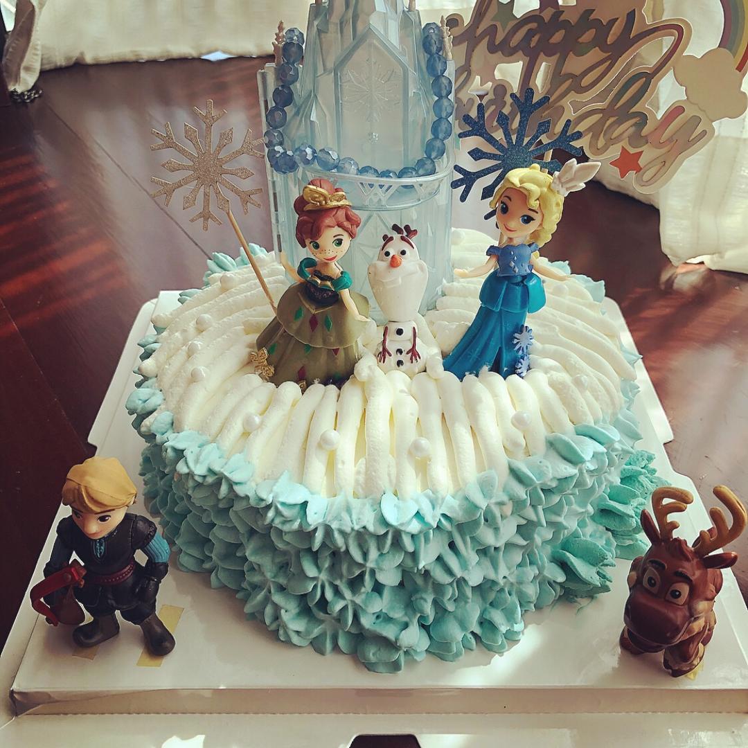 冰雪奇缘主题双层蛋糕--Frozen艾莎