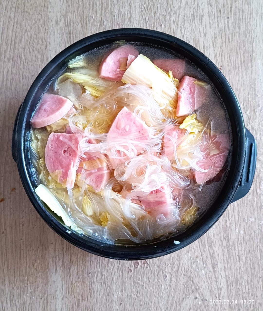 娃娃菜粉丝煲，低卡又鲜美