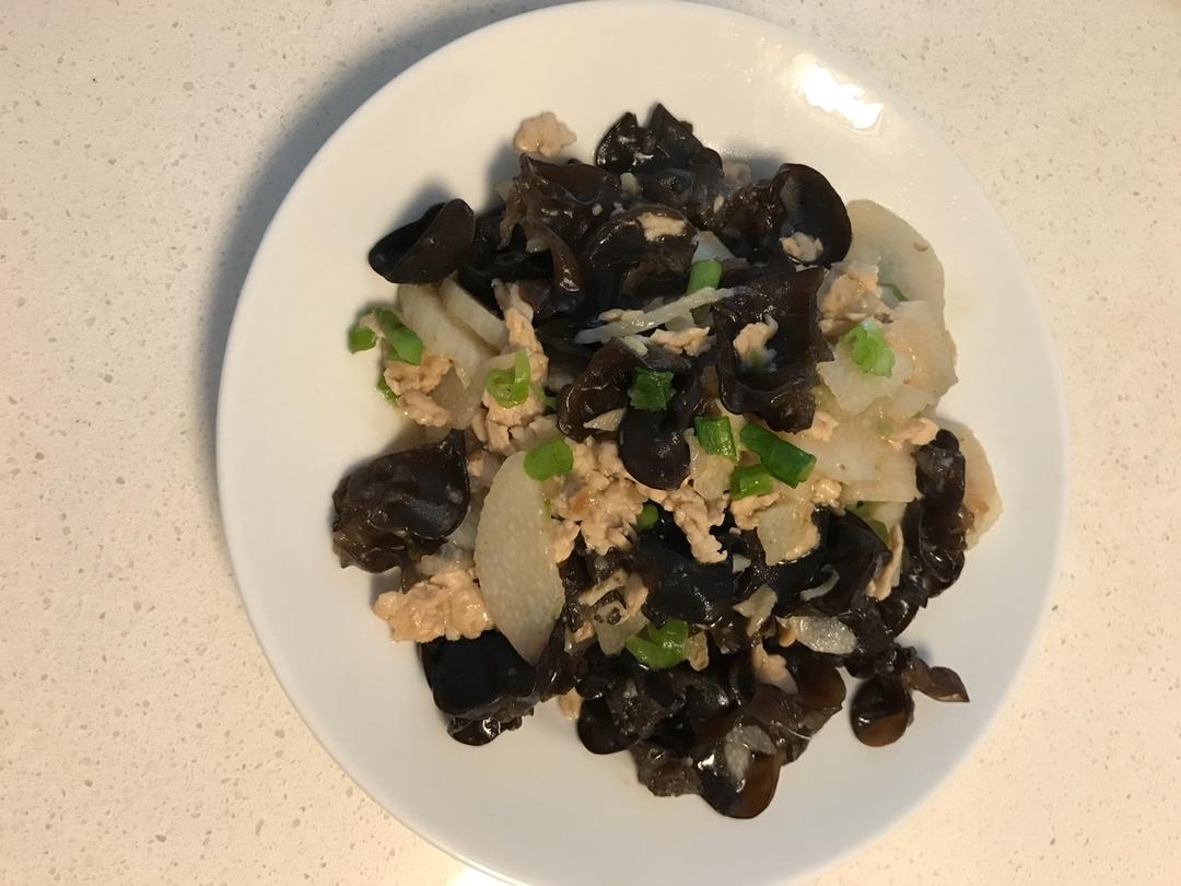 肉片山药炒木耳