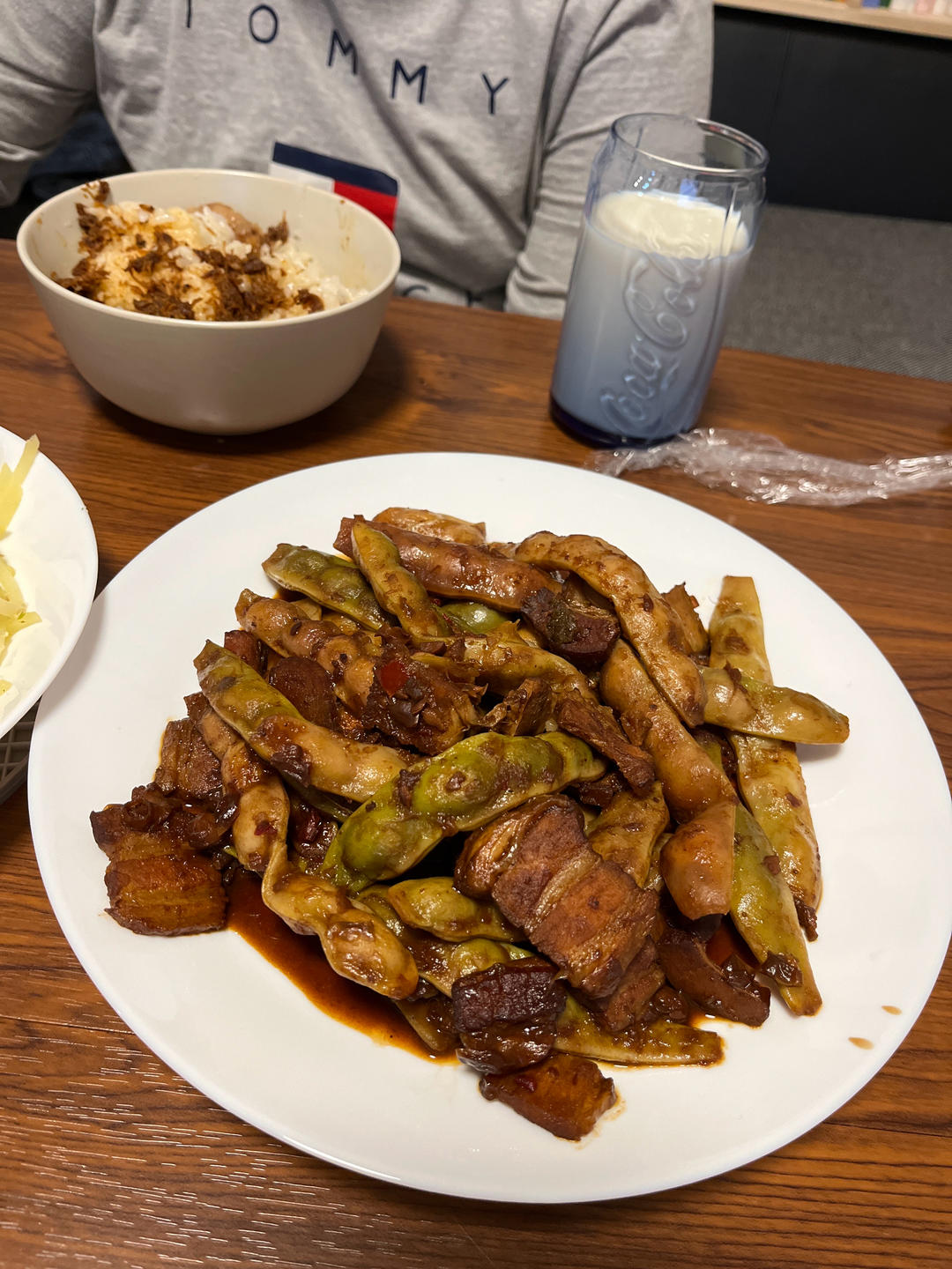 五花肉炖黄金钩豆角