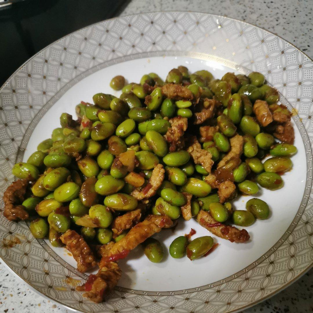 毛豆米炒肉丝