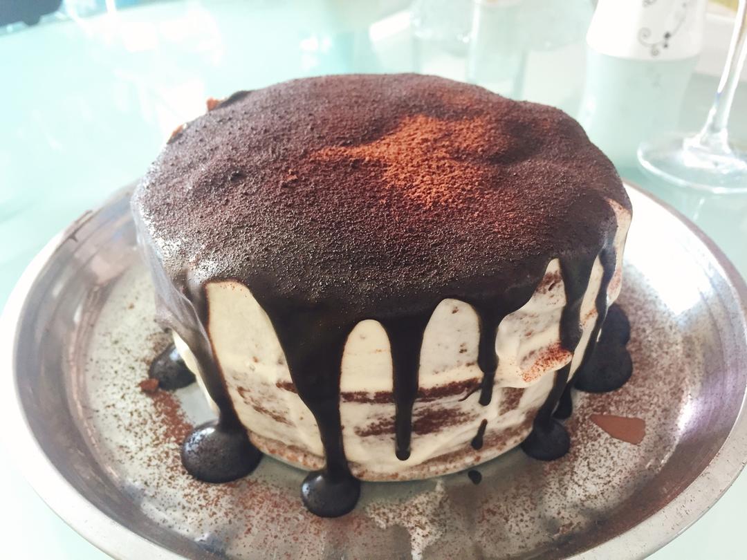 pinkcher做的半淋面可可蛋糕