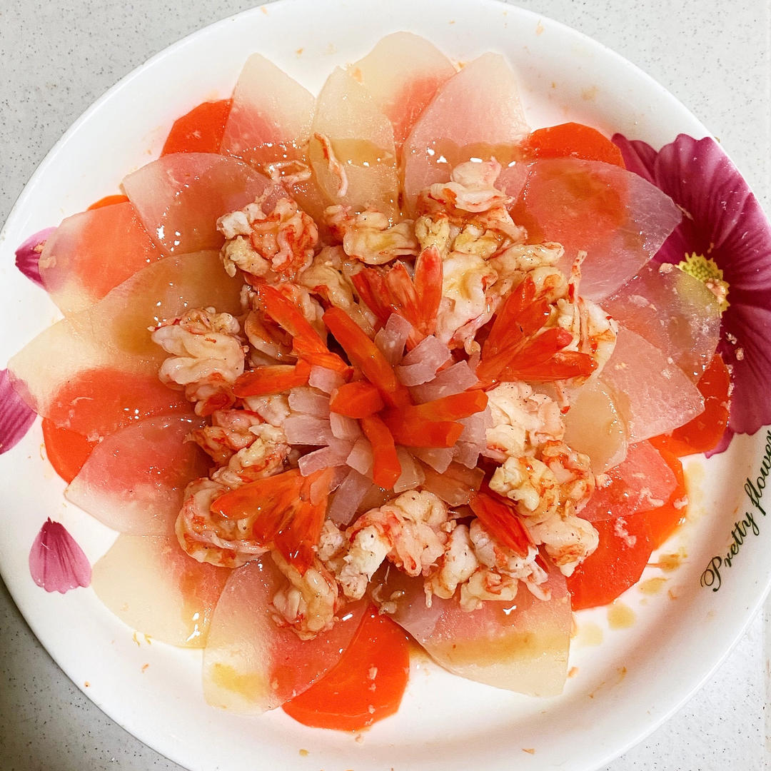 花开富贵之萝卜酿虾