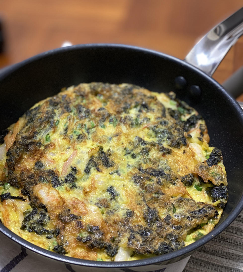 风素素宝贝做的不费力赢很大的紫菜煎蛋焦嫩鲜香上桌秒光