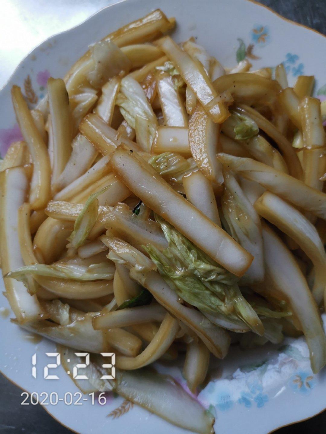 醋溜白菜丝炒肉片