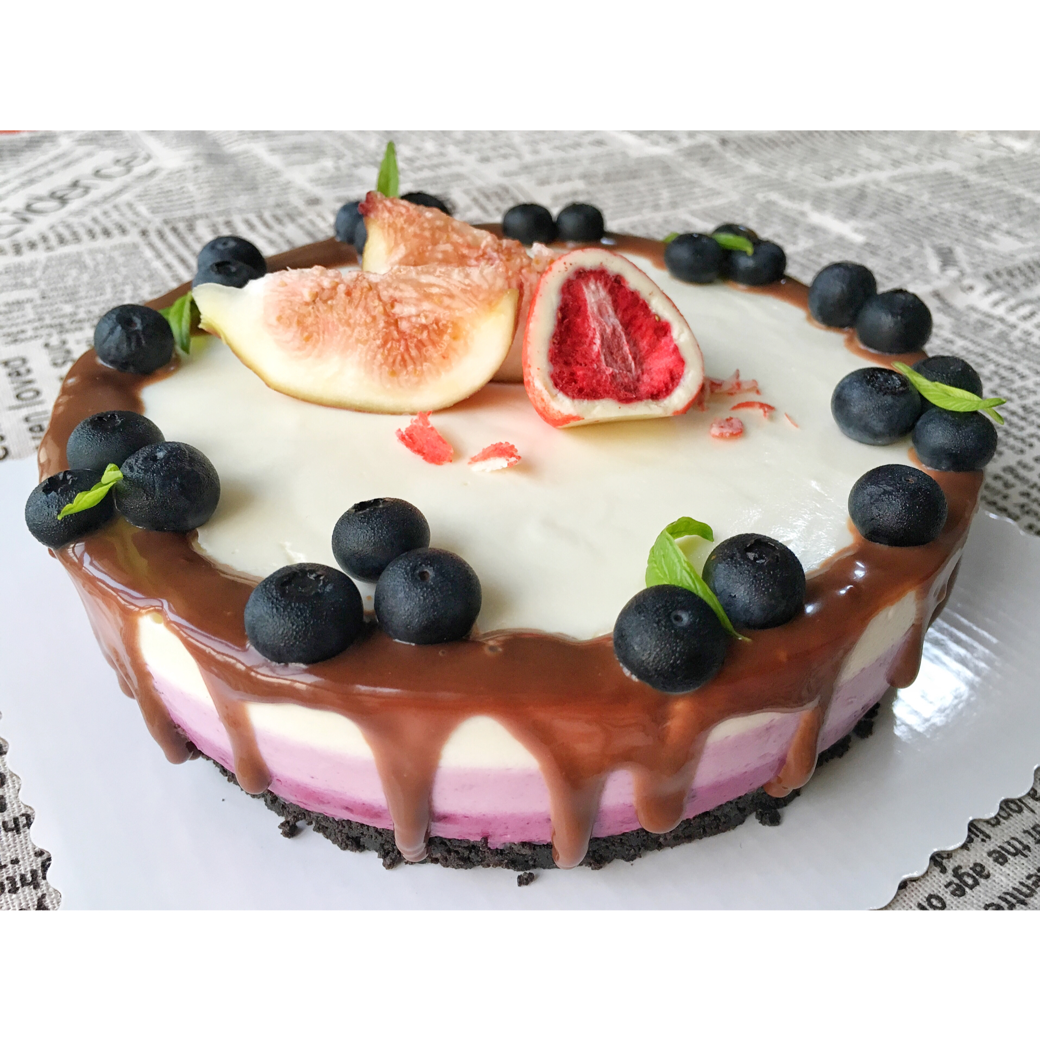 渐变蓝莓冻芝士蛋糕（免烤）
