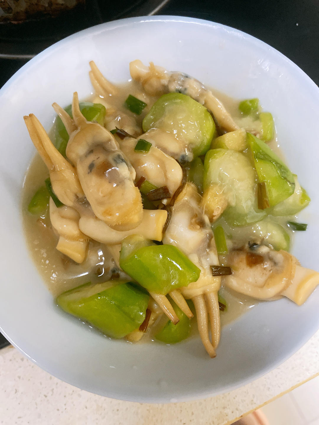 丝瓜炒蛏子