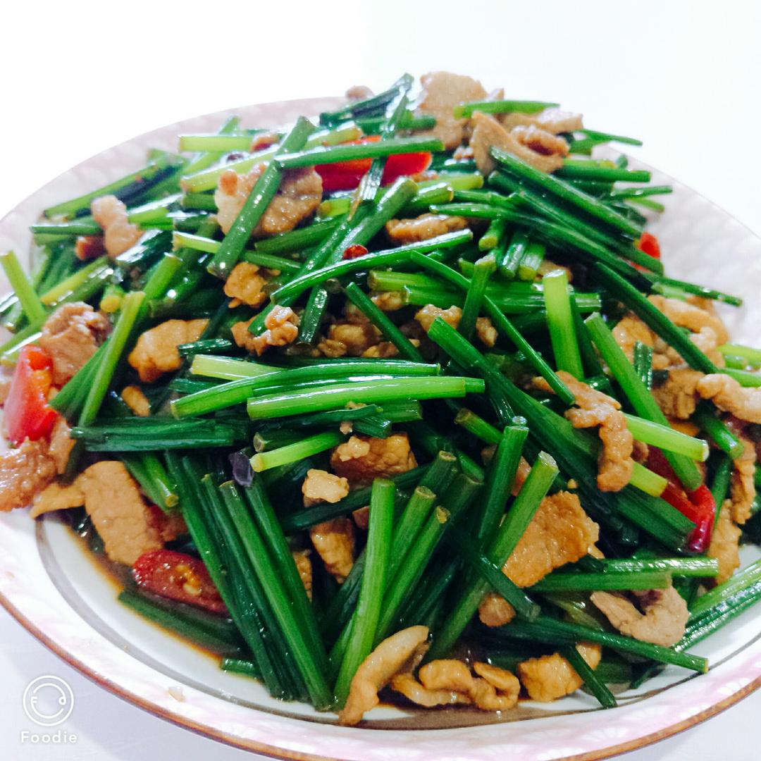 nancy-岩做的韭菜苔炒肉丝