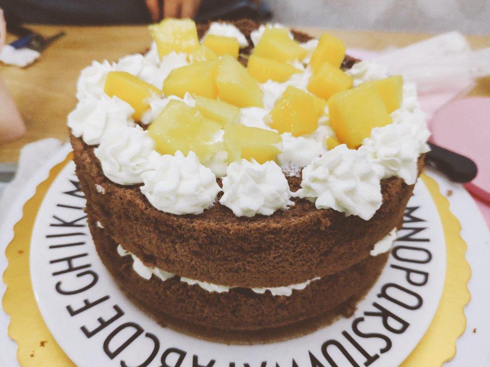 【零失败】不会裱花没关系的水果裸蛋糕 芒果裸蛋糕 完美戚风胚