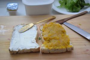 ［早餐］南瓜乳酪火腿三明治的做法 步骤1