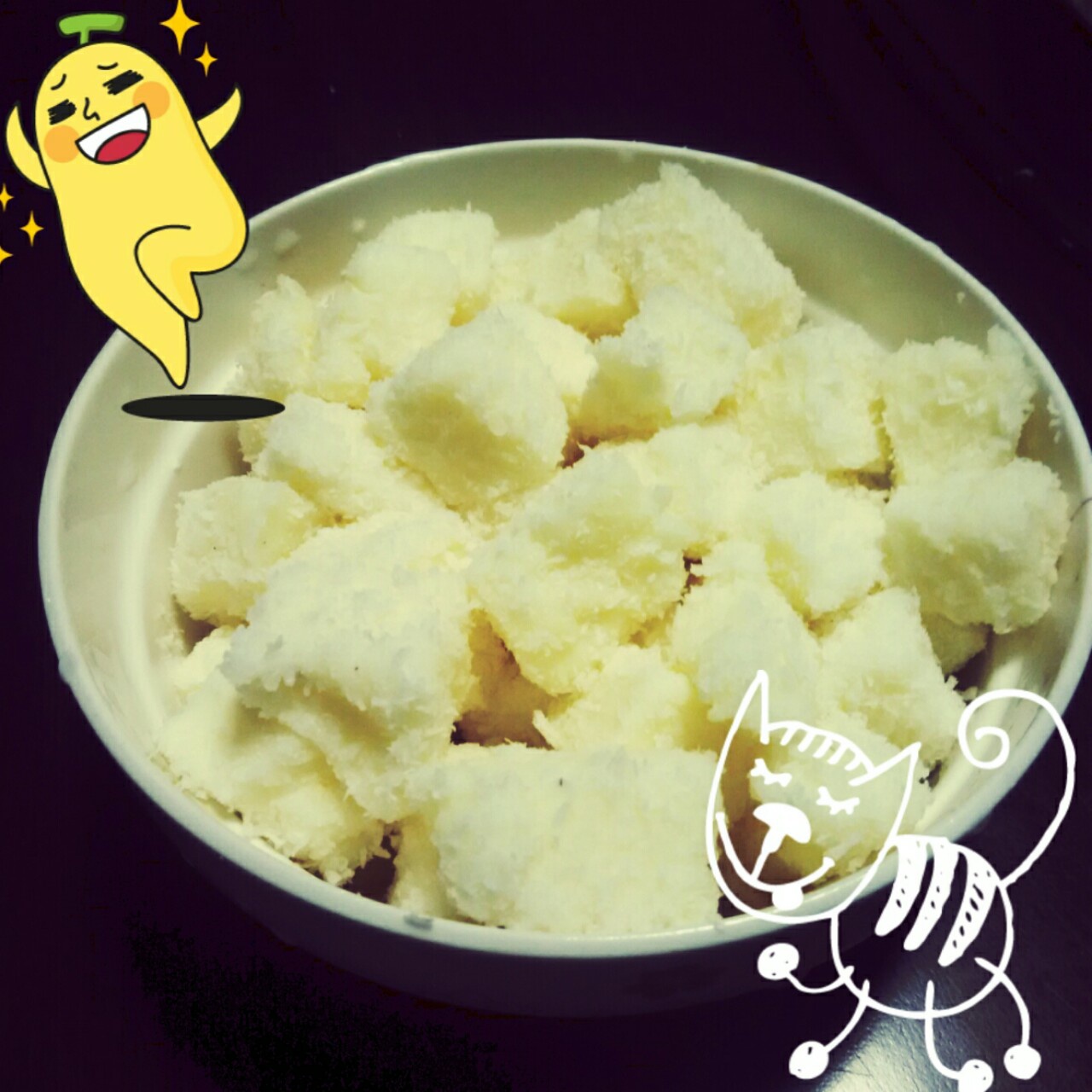 椰丝牛奶小方糕