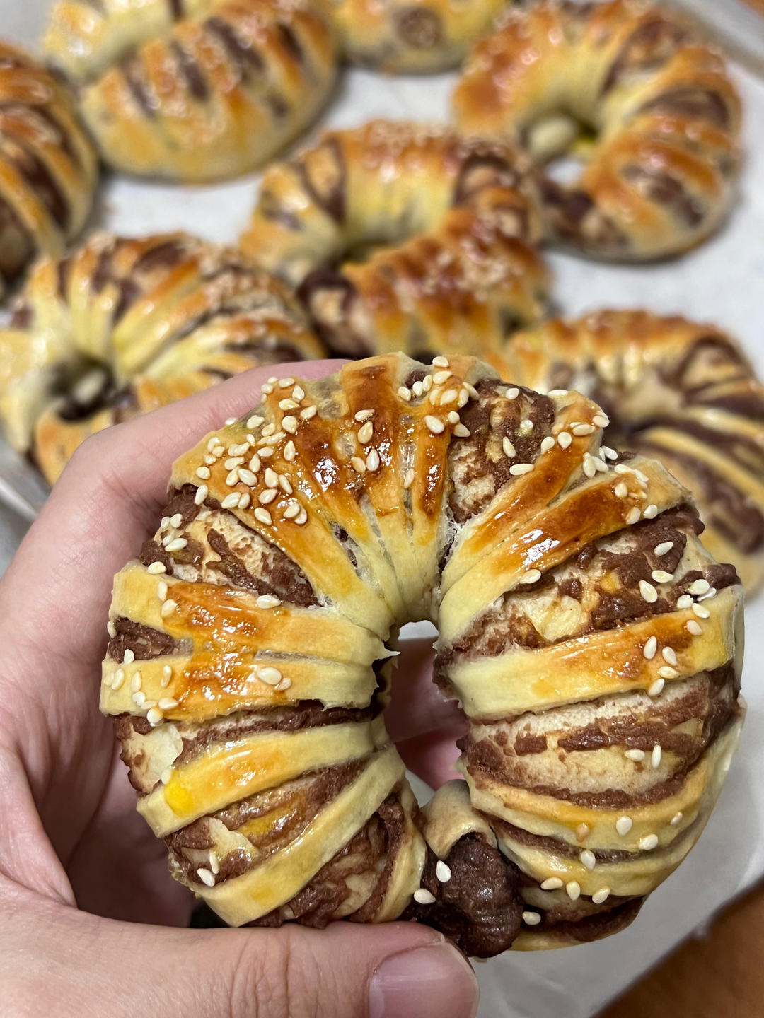 老式豆沙面包圈(只需一次发酵)