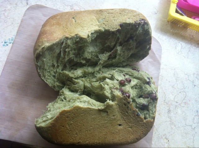 面包机版抹茶红豆吐司