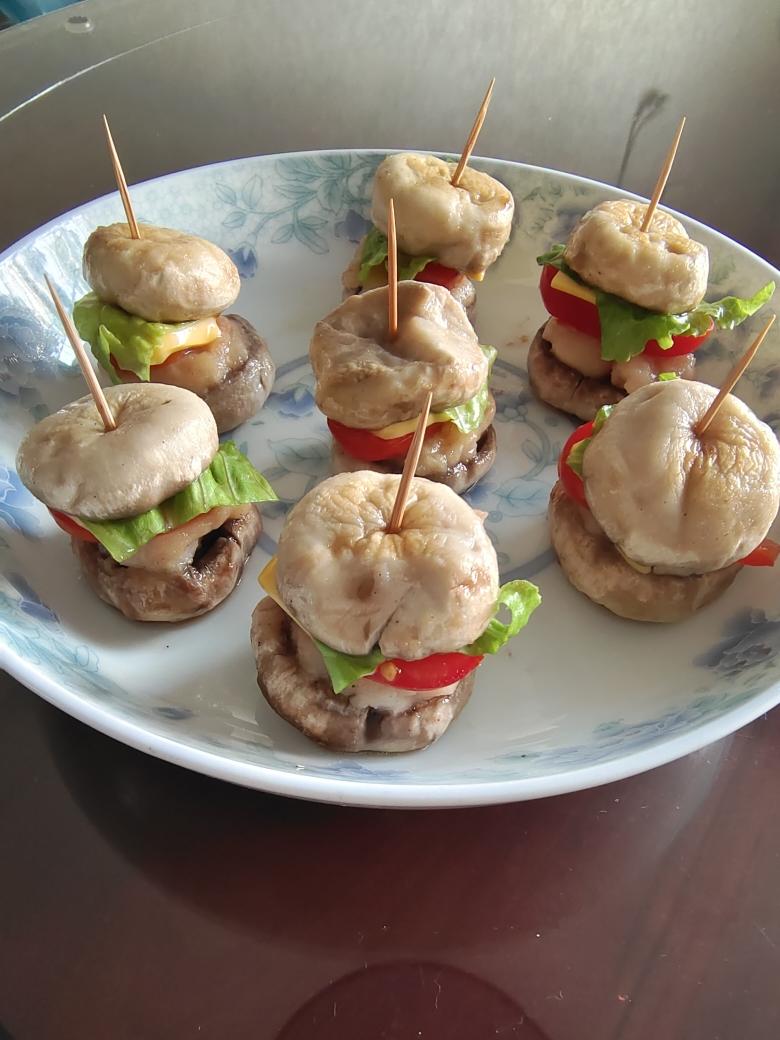 口蘑小汉堡（儿童或减脂期）