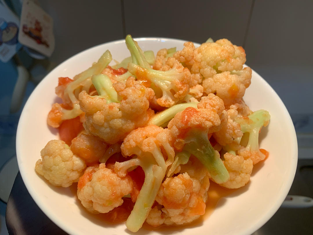 西红柿炒菜花（夏季开胃菜）