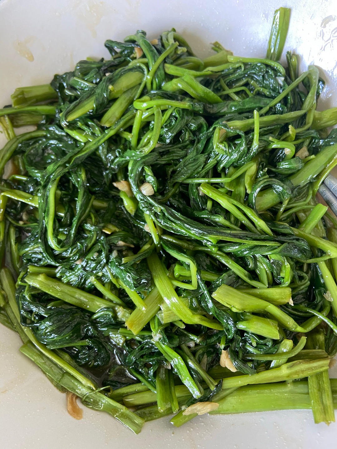 爆炒耗油空心菜