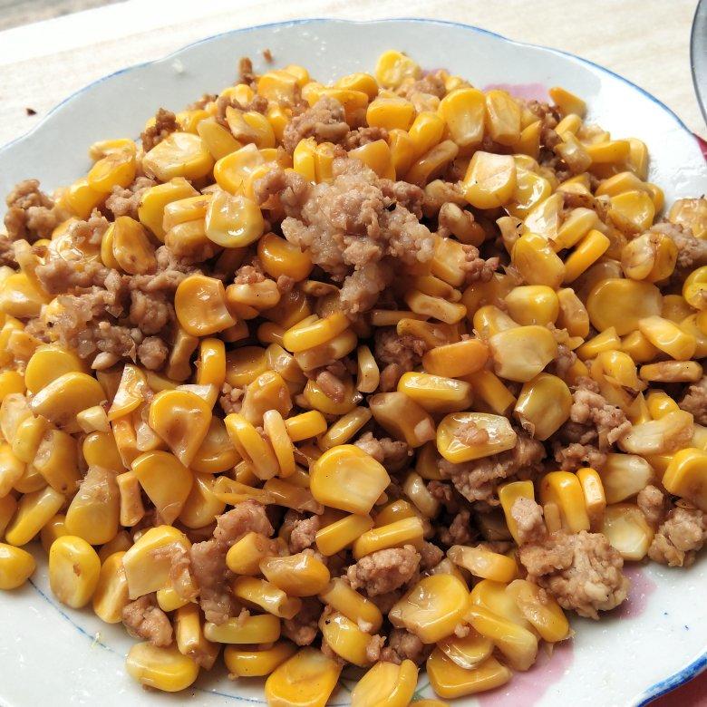 随时炸毛的猫_做的玉米炒肉粒