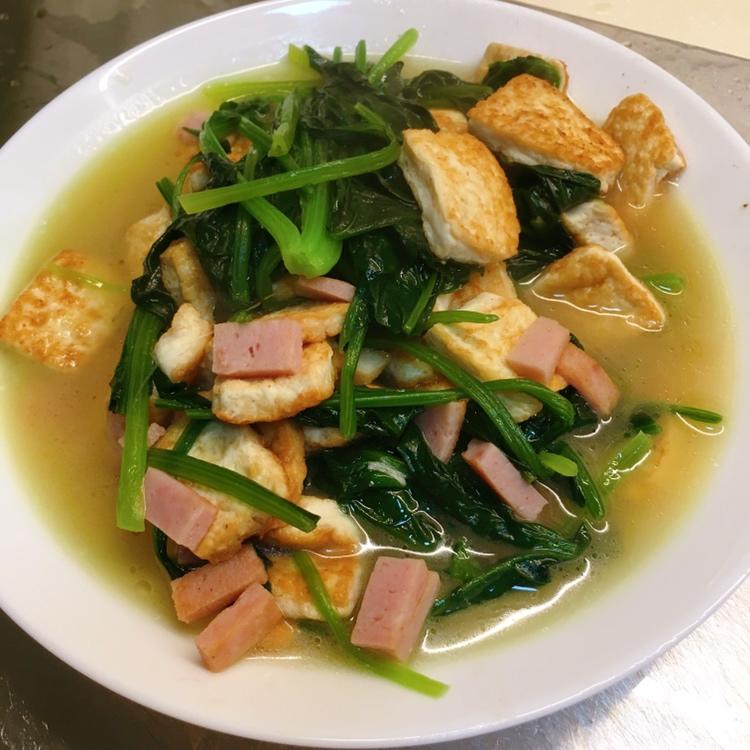 菠菜炒豆腐