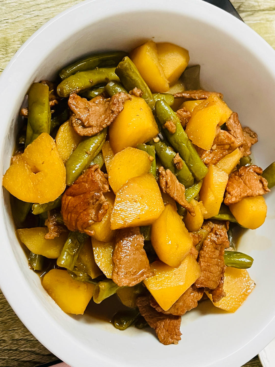 四季豆 土豆炖红烧肉