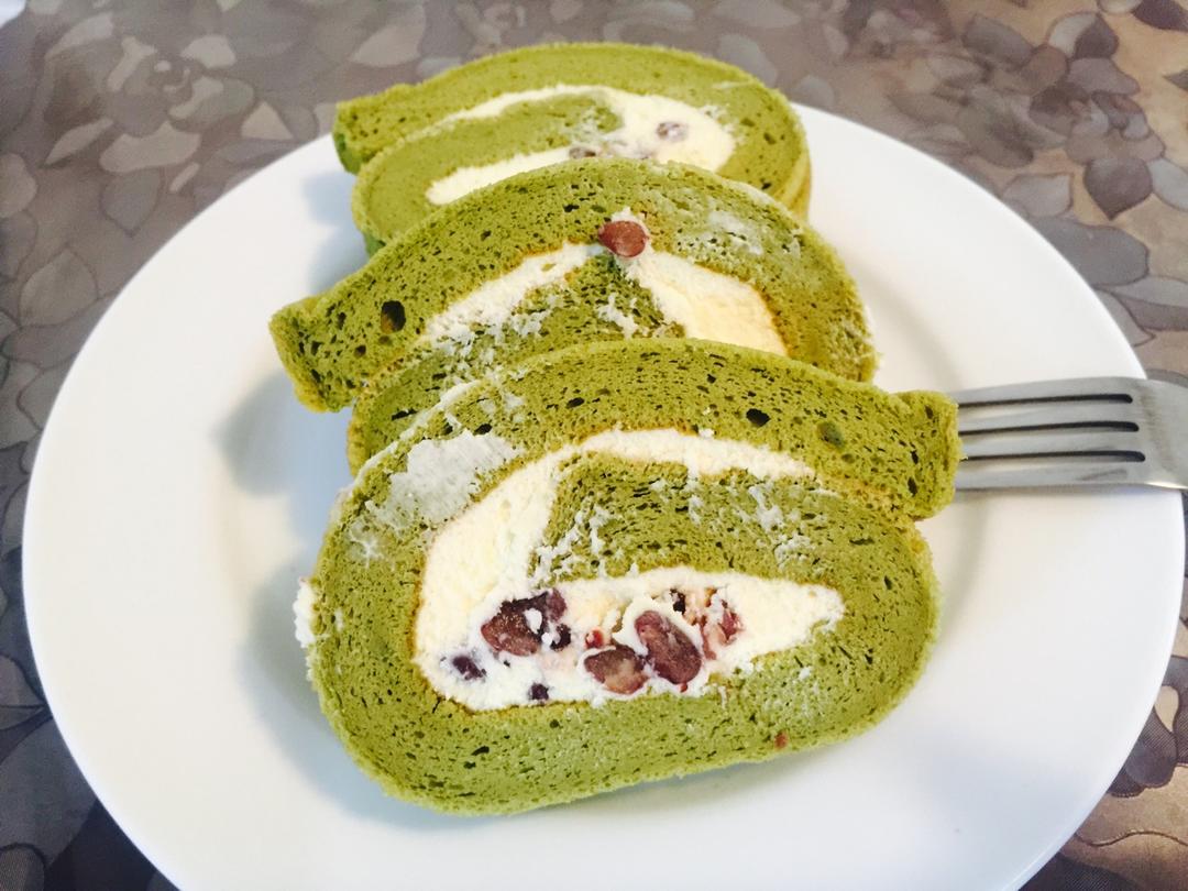抹茶蜜豆蛋糕卷