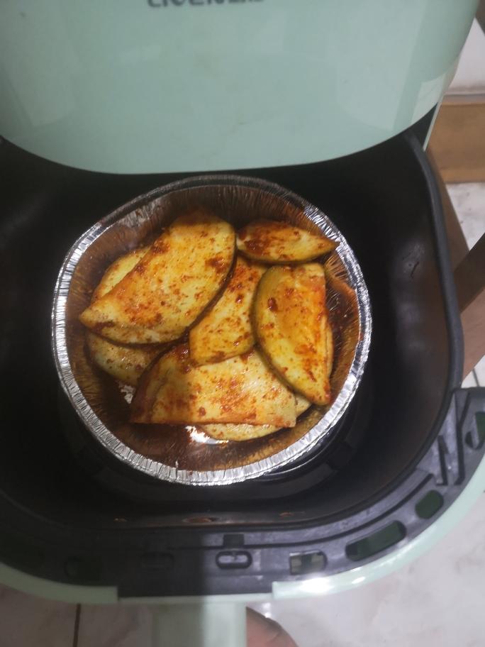 空气炸锅版炸茄片的做法 步骤3